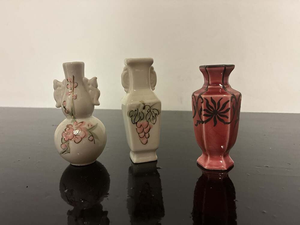 Set of 3 Vintage Miniature Ceramic Bud Vases